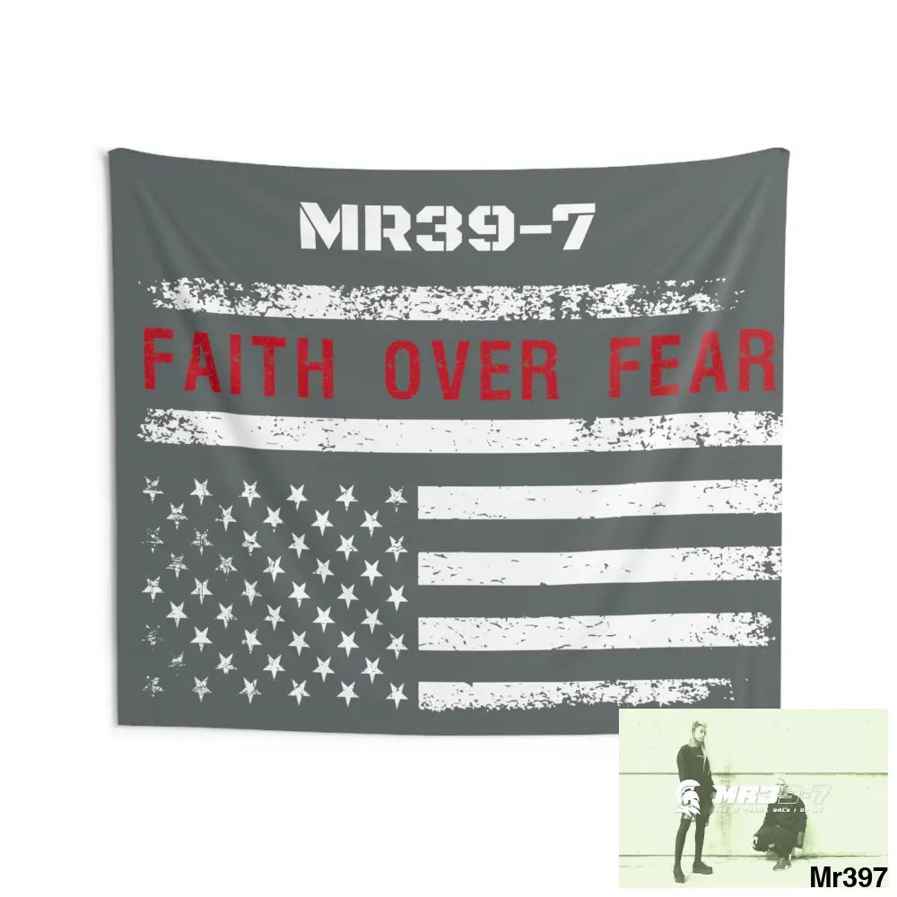 MR39-7 USA Faith over Fear Indoor Wall Tapestries 80’’ × 68’’ Home Decor