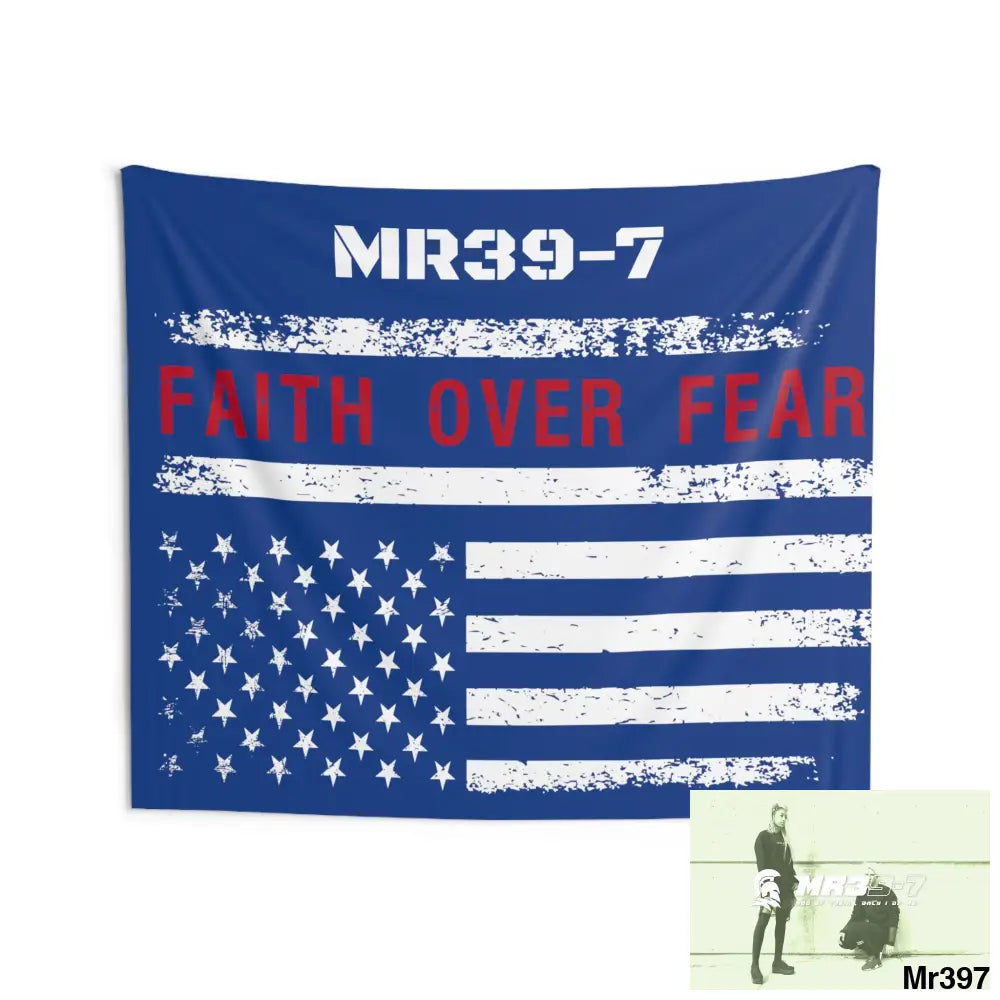 MR39-7 USA Faith over Fear Indoor Wall Tapestries 80’’ × 68’’ Home Decor