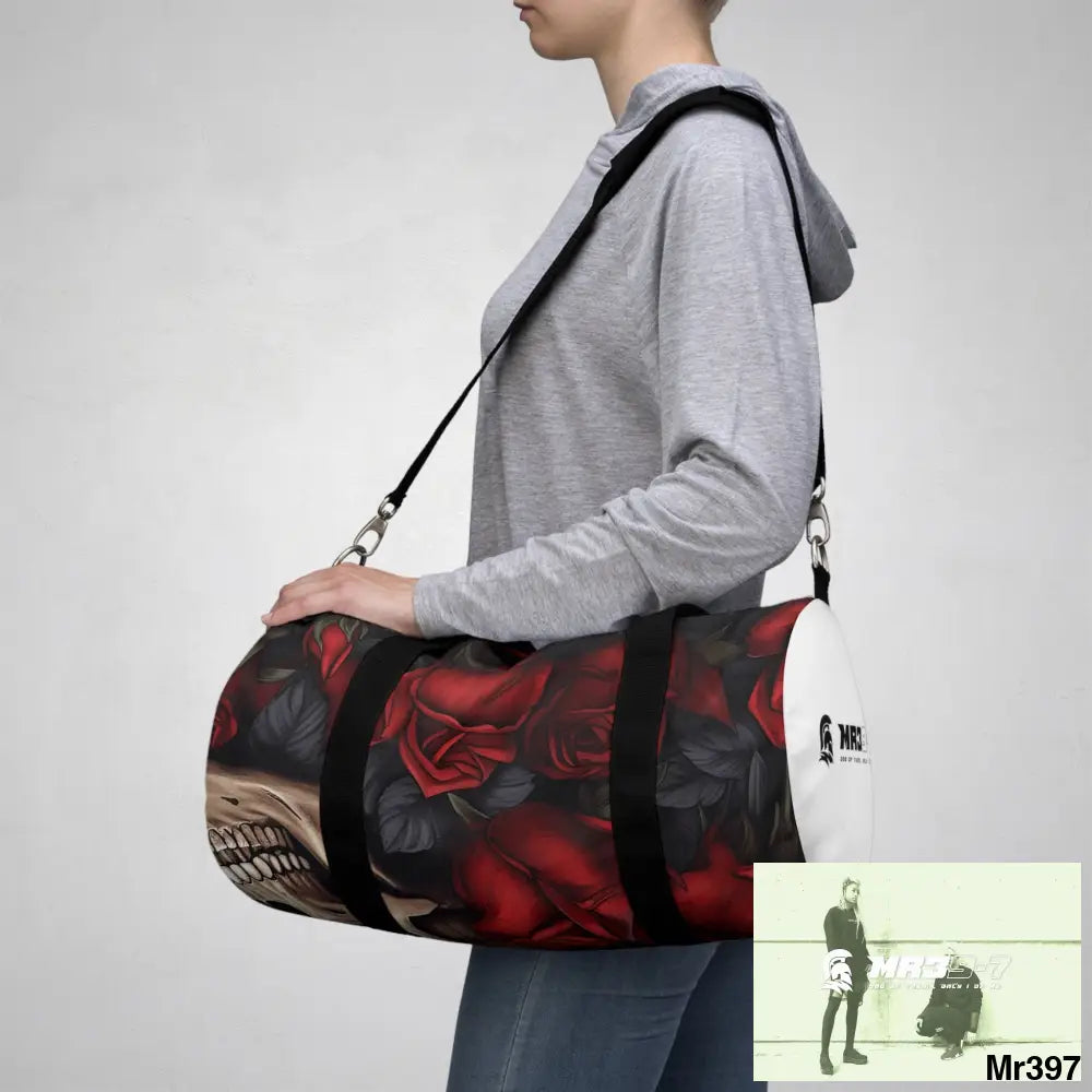 MR39-7Gothic Skulls & Roses Duffel Bag Bags