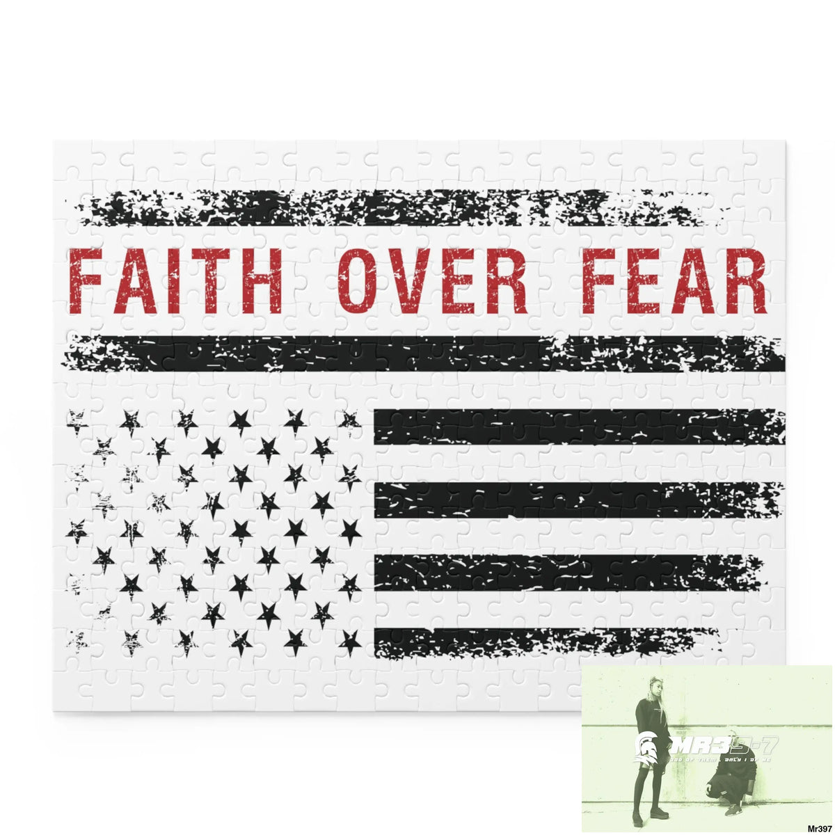 Mr39-7s USA Faith over Fear Puzzle (120 252 500-Piece) 14’’ × 11’’ (252 pcs) Puzzle