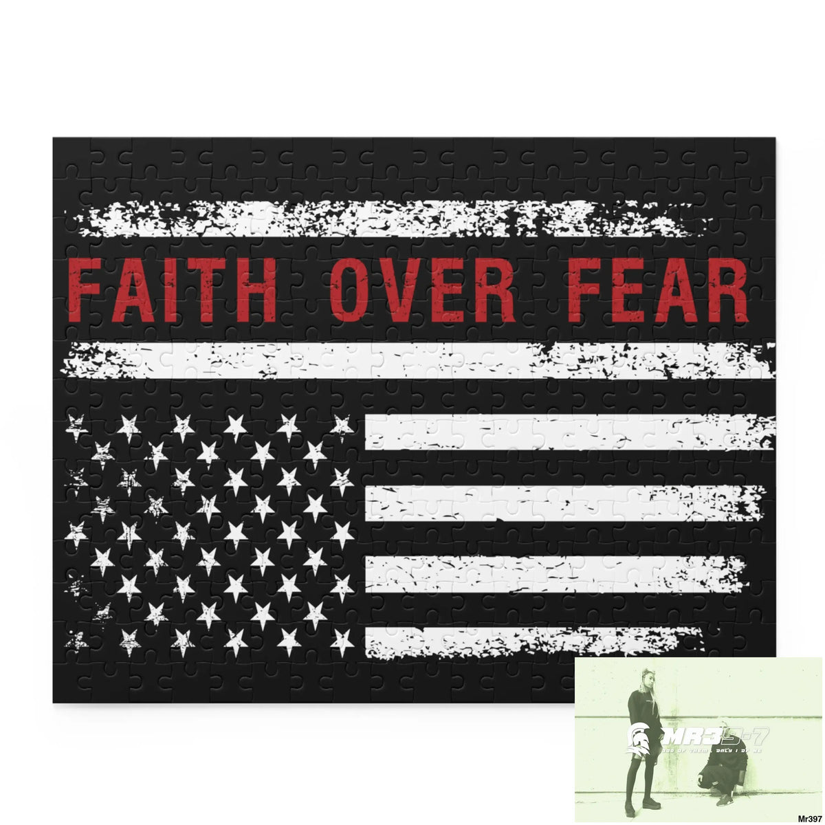 Mr39-7s USA Faith over Fear Puzzle (120 252 500-Piece) 14’’ × 11’’ (252 pcs) Puzzle