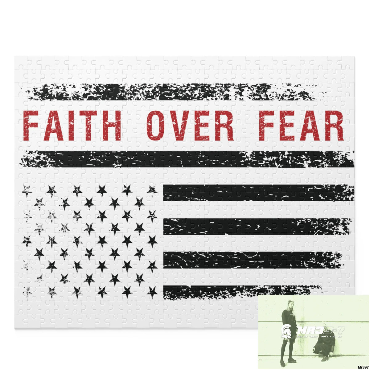 Mr39-7s USA Faith over Fear Puzzle (120 252 500-Piece) 20’’ × 16’’ (500 pcs) Puzzle