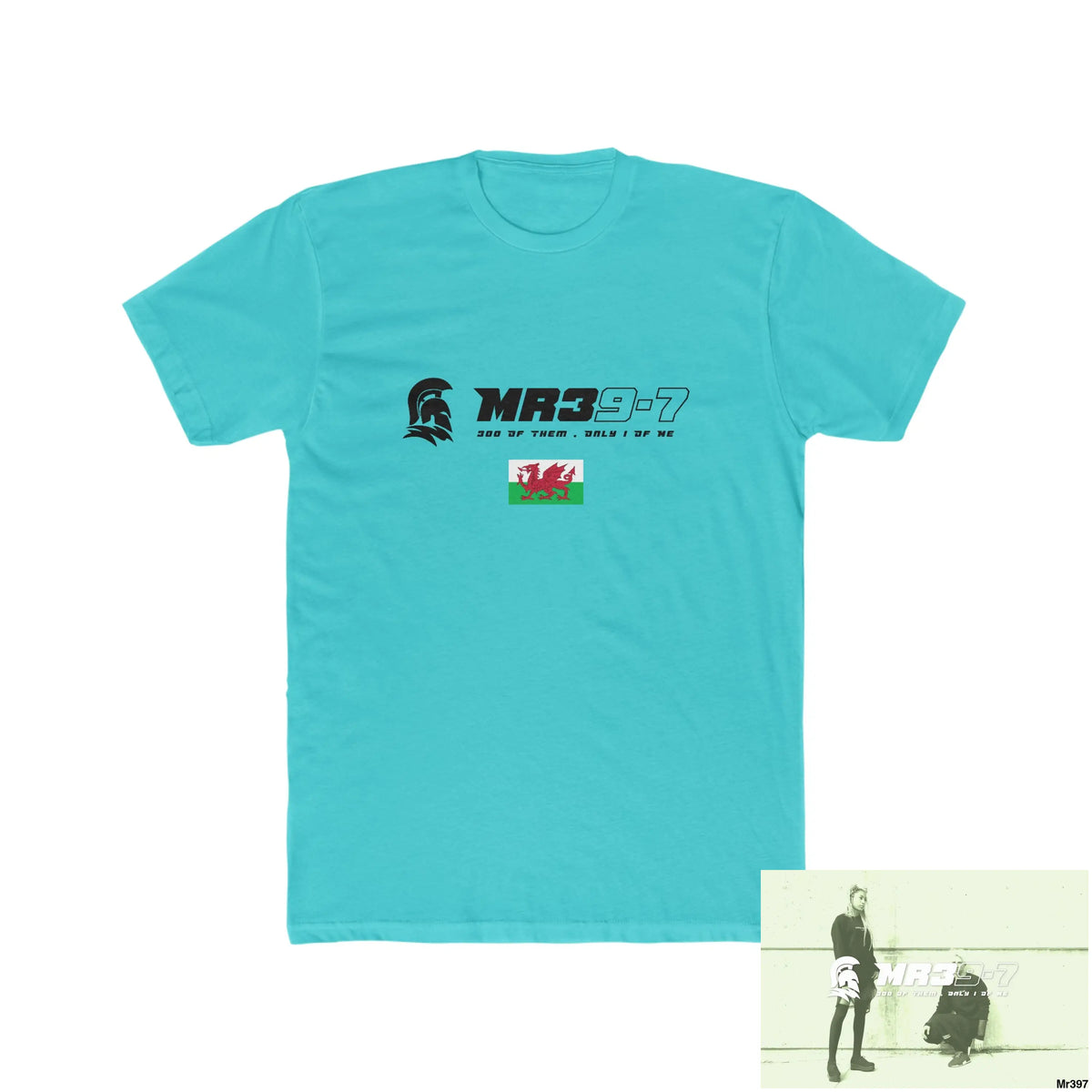 MR39 Gwynedd Barmouth Men’s Cotton Crew Tee Solid Tahiti Blue / S T-Shirt
