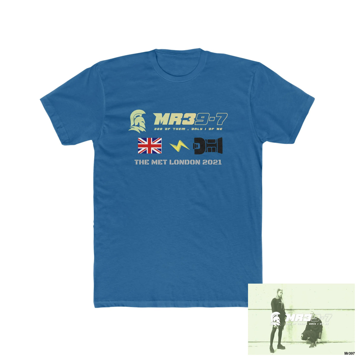 MR39 One flew over the redwoods centre - Men’s Cotton Crew Tee Solid Cool Blue / S T-Shirt