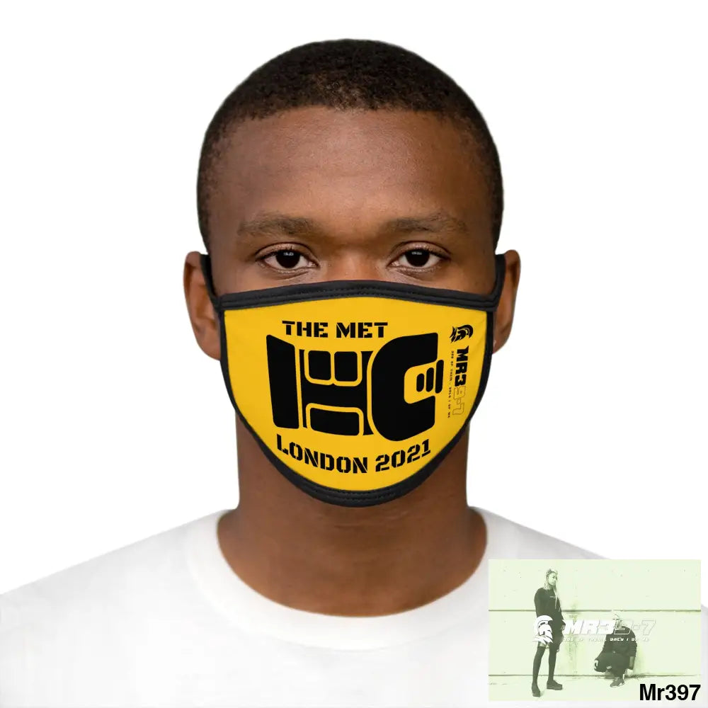 MR39 tasered by the met 2021 Mixed-Fabric Face Mask One size Accessories