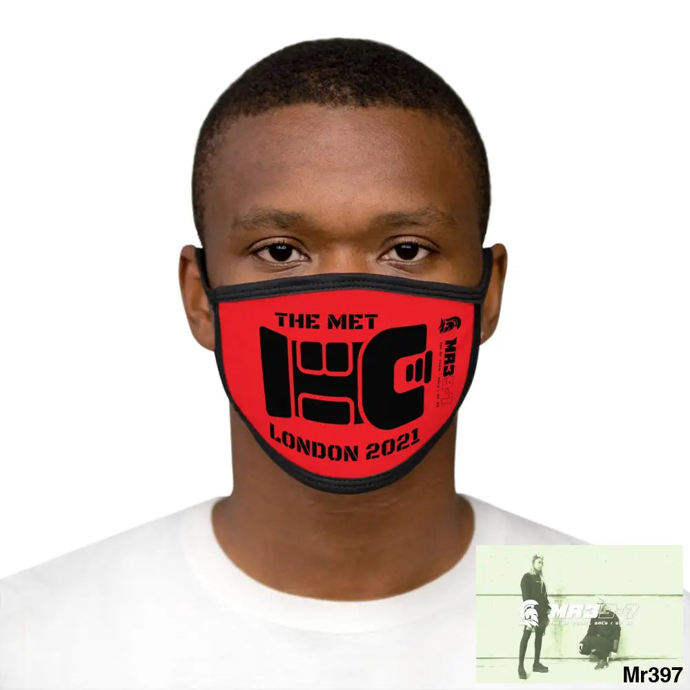 MR39 tasered by the met 2021 Mixed-Fabric Face Mask One size Accessories