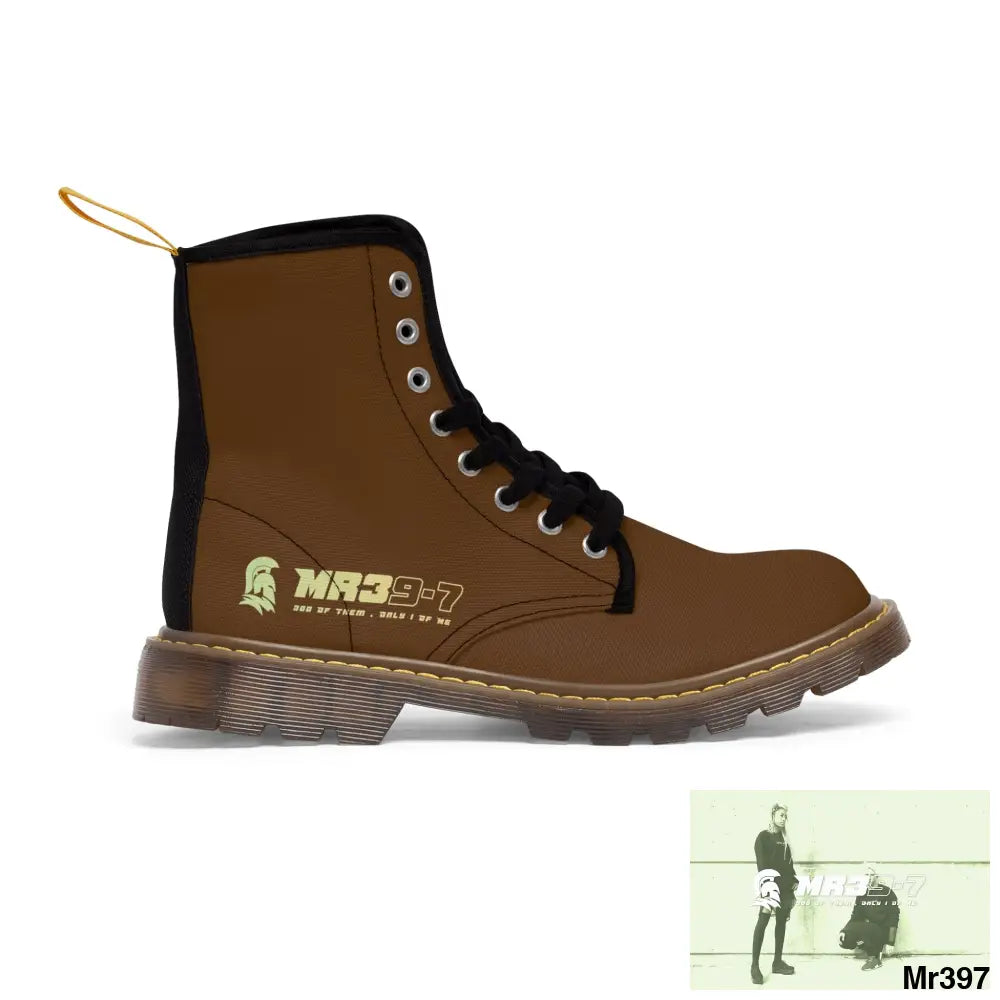 MR39S Brown Canvas Boots AOP Shoes