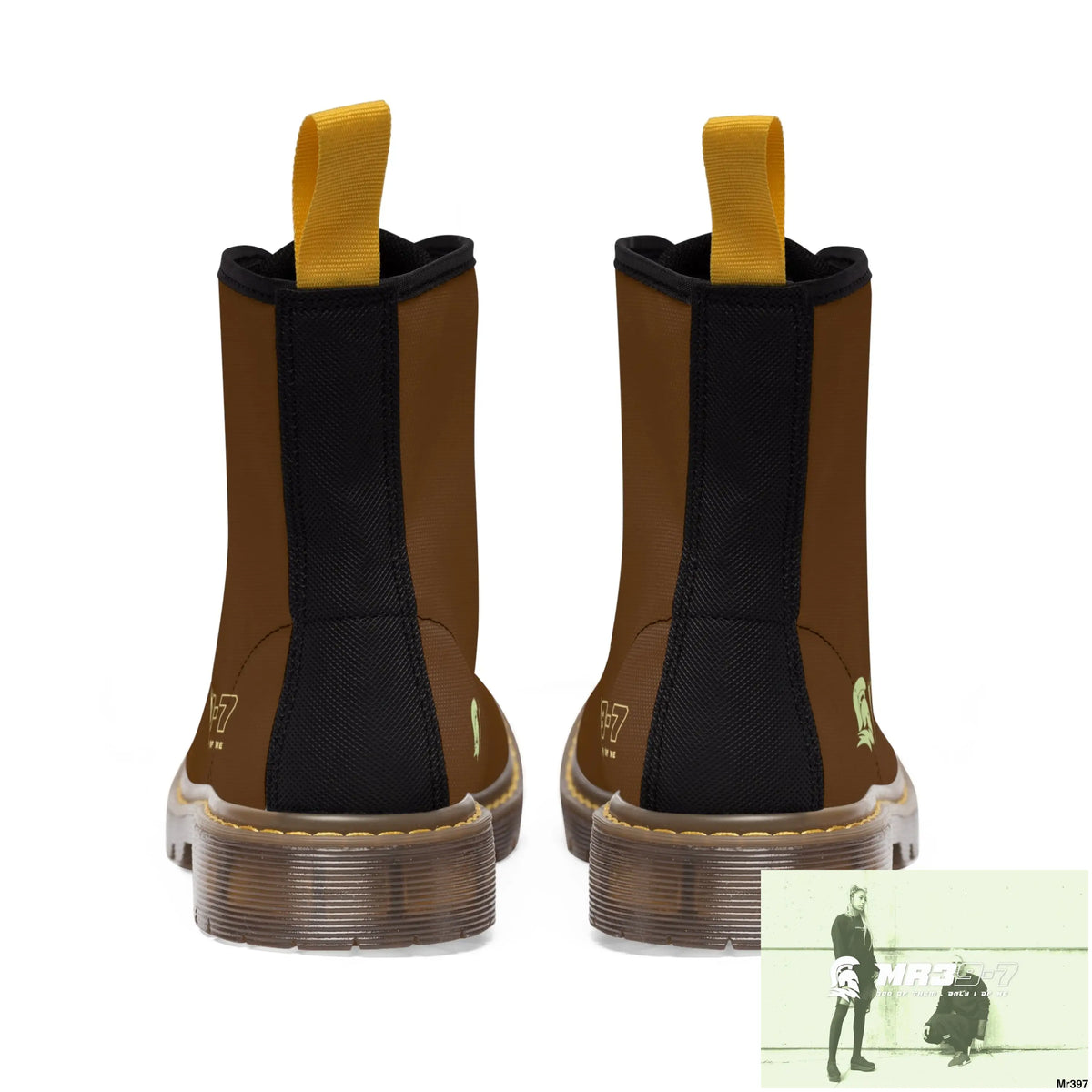 MR39S Brown Canvas Boots AOP Shoes