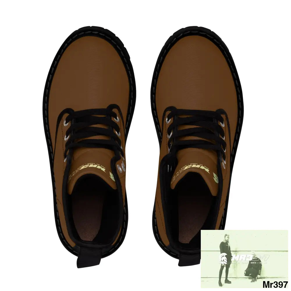 MR39S Brown Canvas Boots AOP Shoes