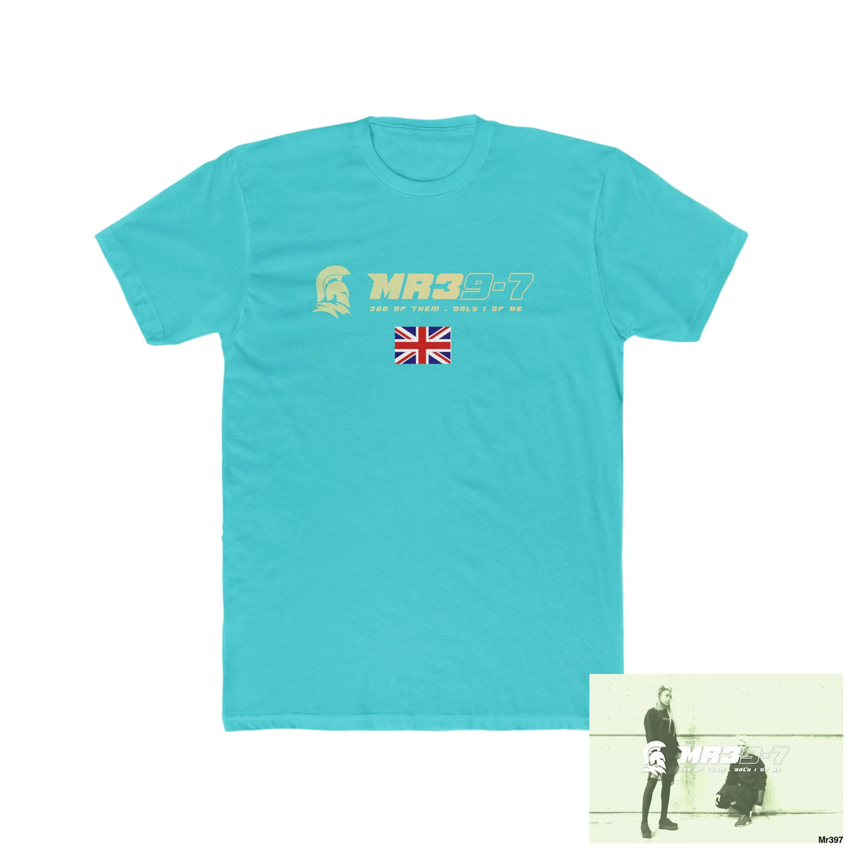 MR39S FUCK COUNTY LINES Men’s Cotton Crew Tee Solid Tahiti Blue / S T-Shirt