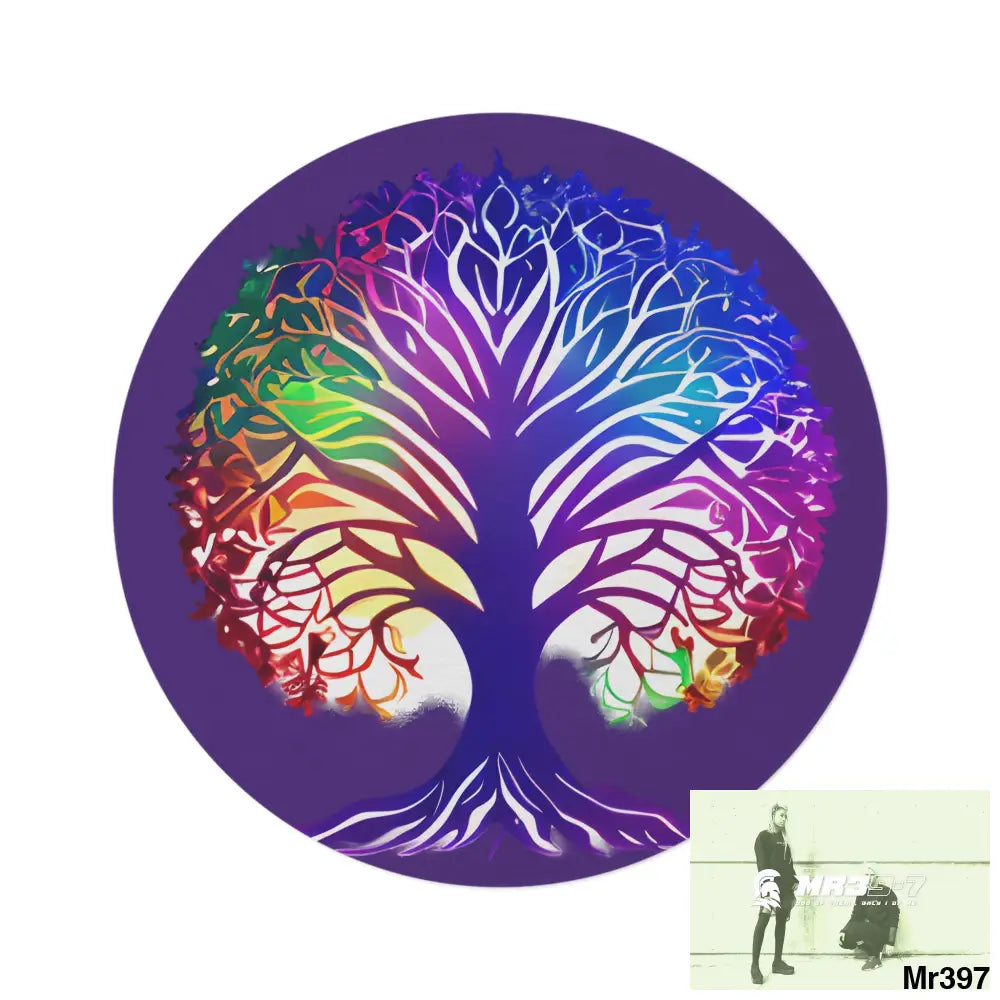 Multi-Coloured Tree of life Round Rug 60’’ × 60’’ Home Decor