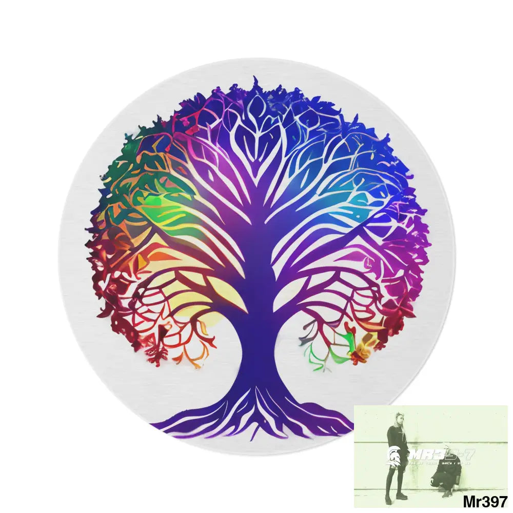 Multi-Coloured Tree of life Round Rug 60’’ × 60’’ Home Decor