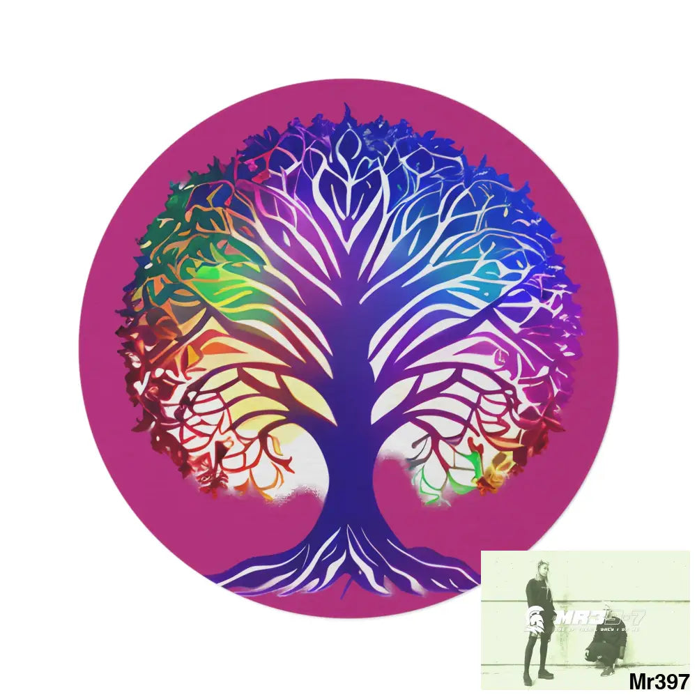 Multi-Coloured Tree of life Round Rug 60’’ × 60’’ Home Decor