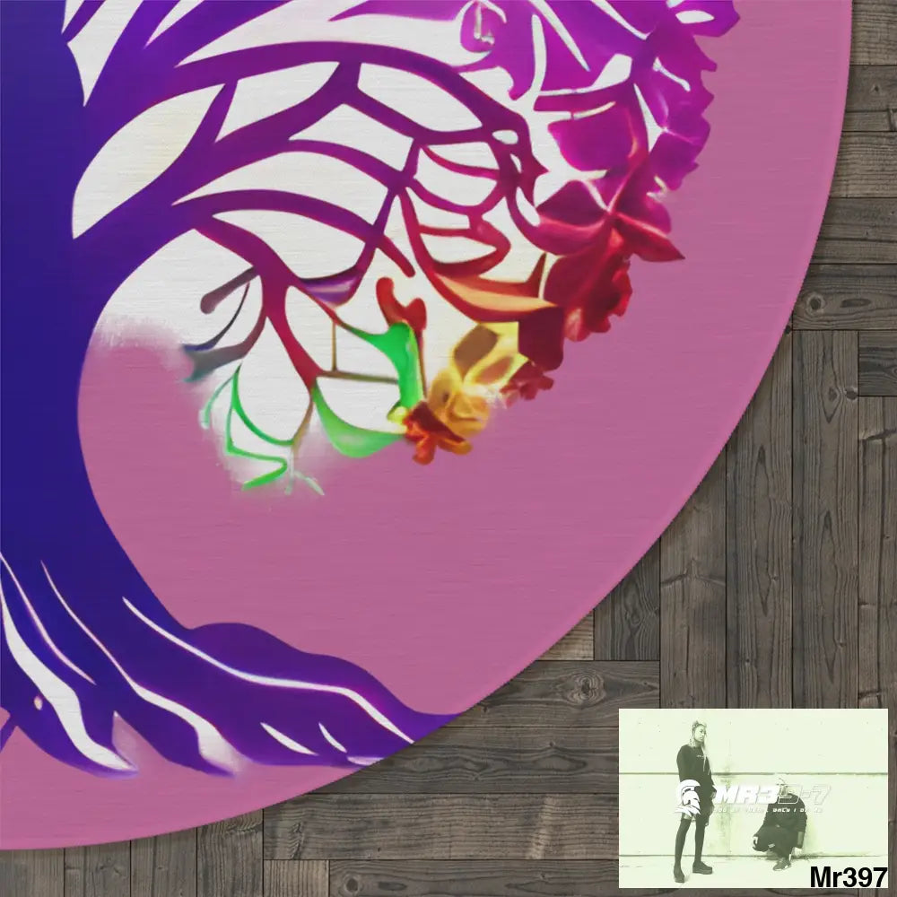 Multi-Coloured Tree of life Round Rug 60’’ × 60’’ Home Decor