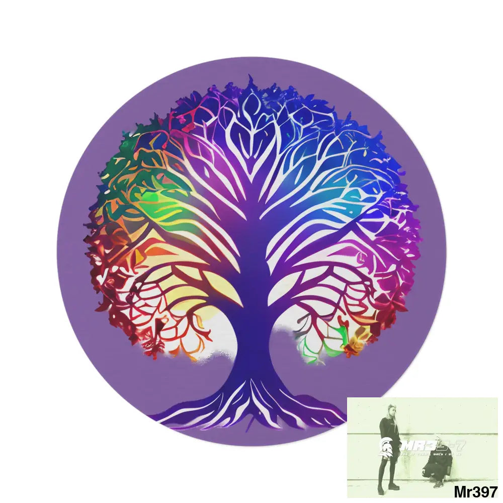 Multi-Coloured Tree of life Round Rug 60’’ × 60’’ Home Decor
