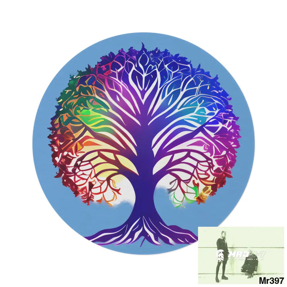 Multi-Coloured Tree of life Round Rug 60’’ × 60’’ Home Decor