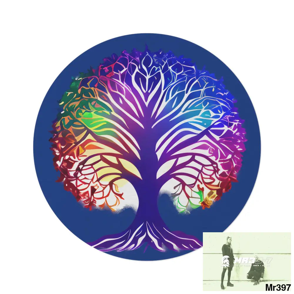 Multi-Coloured Tree of life Round Rug 60’’ × 60’’ Home Decor