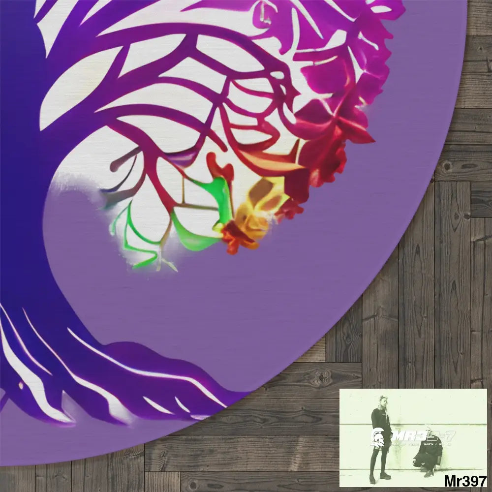 Multi-Coloured Tree of life Round Rug 60’’ × 60’’ Home Decor