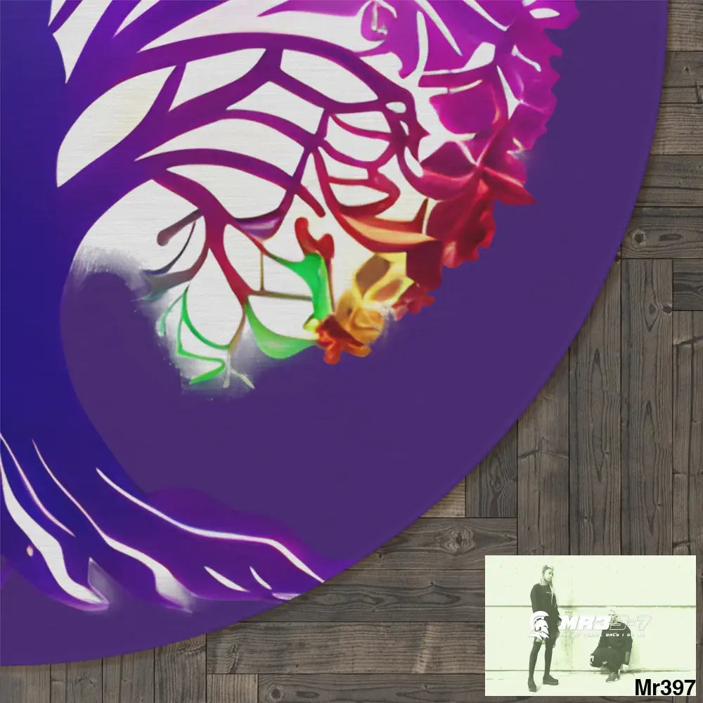 Multi-Coloured Tree of life Round Rug 60’’ × 60’’ Home Decor