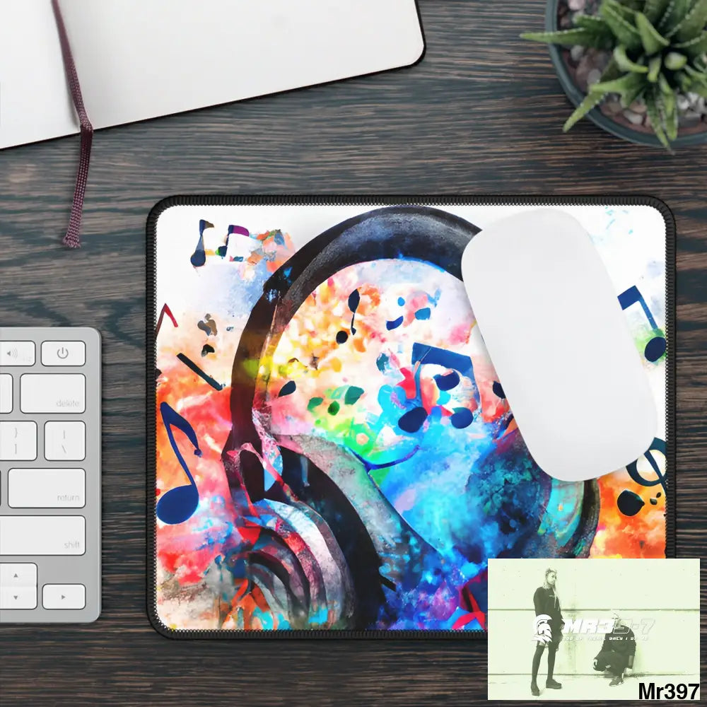 Musical Abstract headphones art Gaming Mouse Pad Rectangle / 9’’ × 7’’ Home Decor