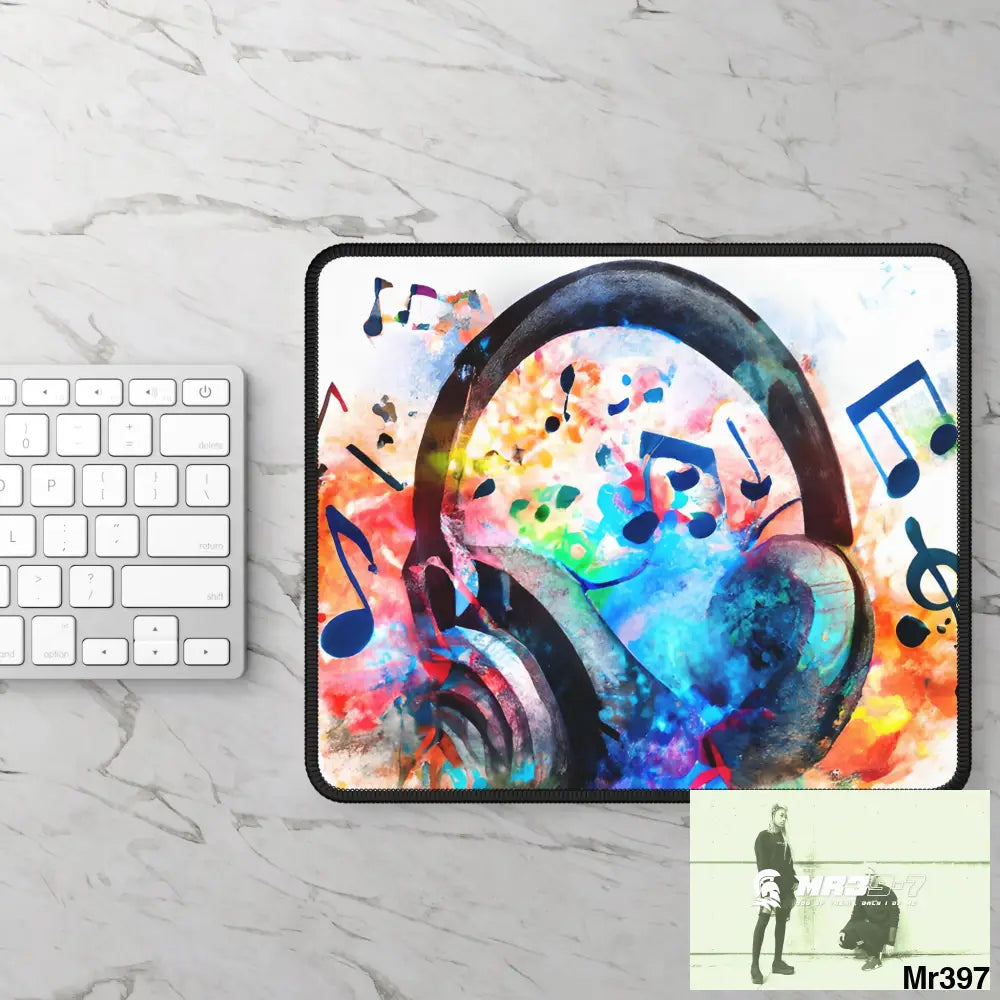 Musical Abstract headphones art Gaming Mouse Pad Rectangle / 9’’ × 7’’ Home Decor