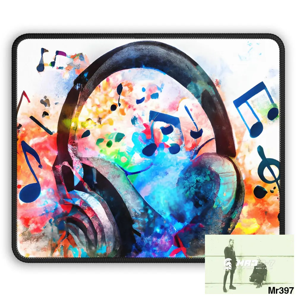Musical Abstract headphones art Gaming Mouse Pad Rectangle / 9’’ × 7’’ Home Decor