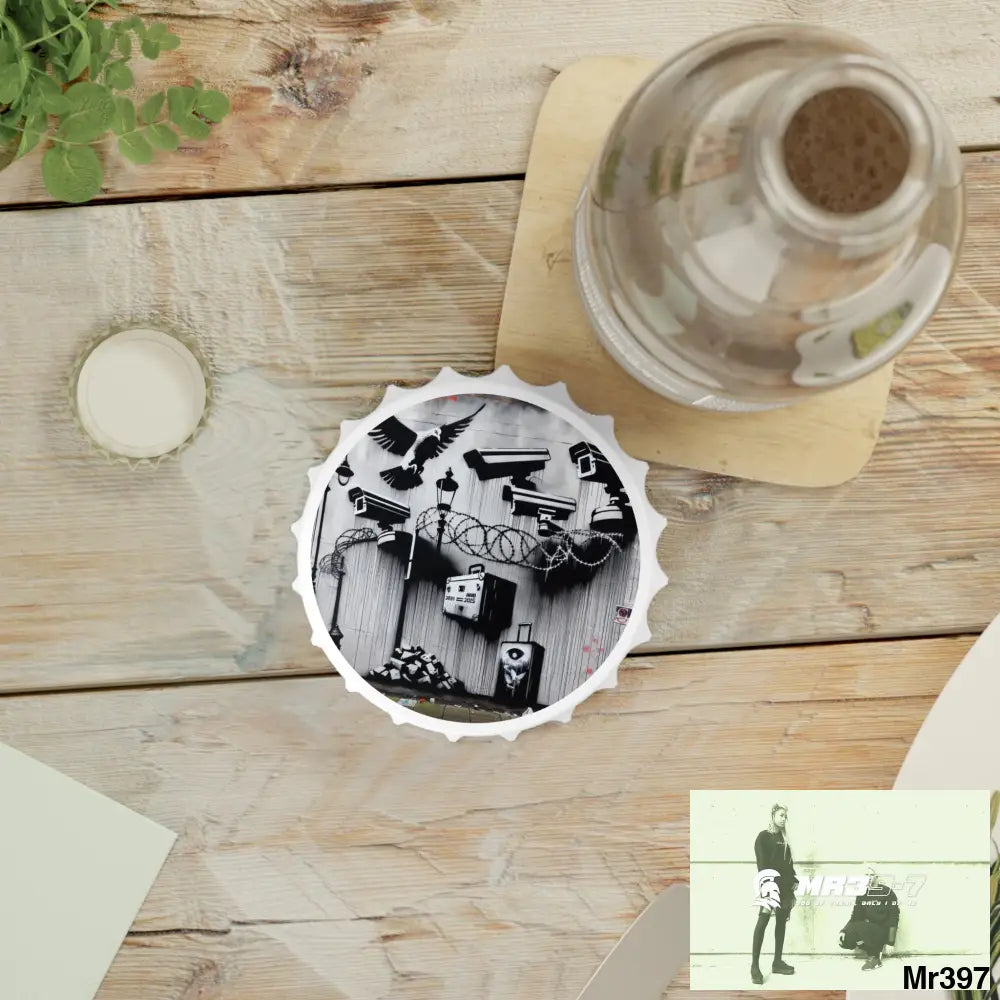 My life My Deaths Their plans failed 2001-2025 Banksy Inspired Magnetic Bottle Opener One size / White Accessories