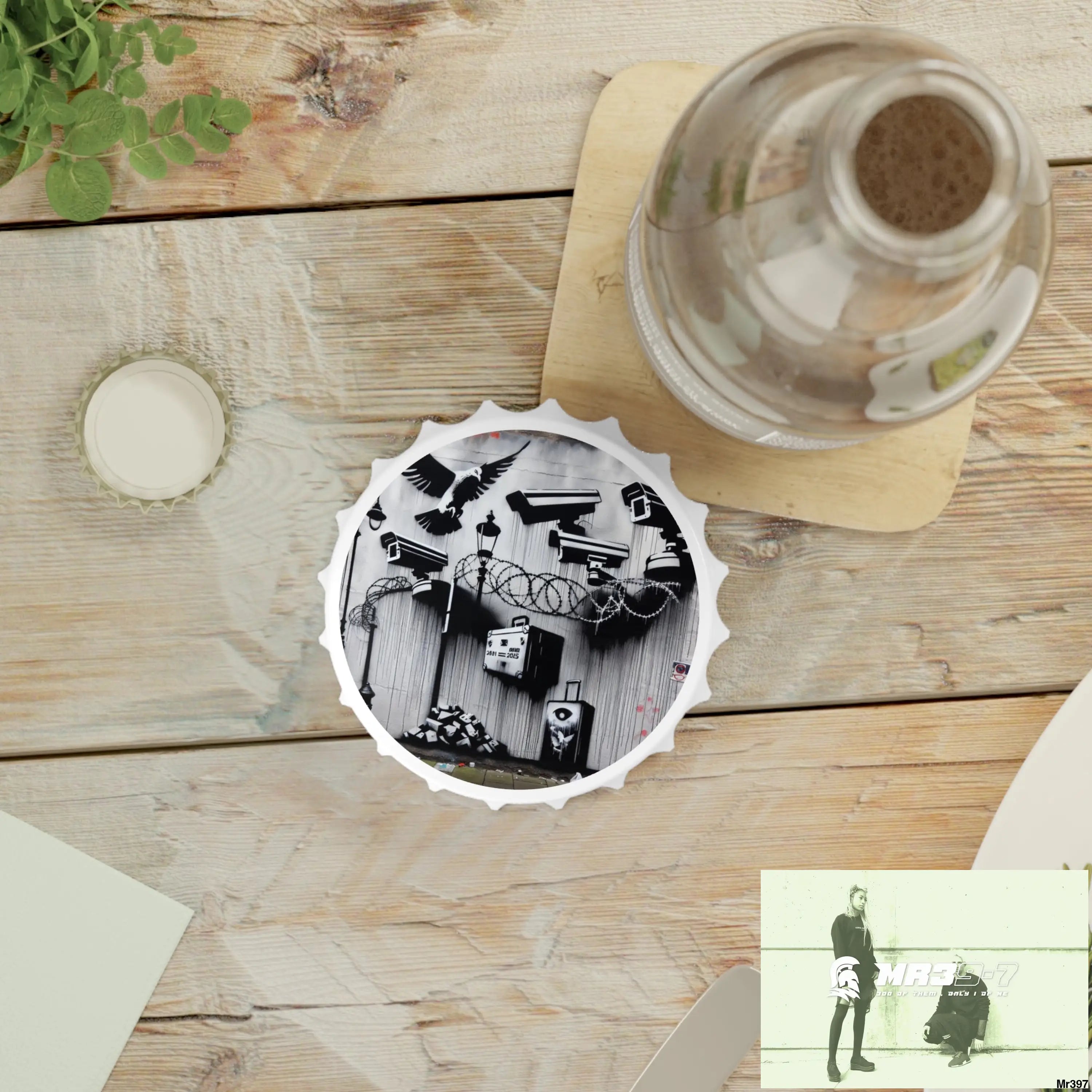 My life My Deaths Their plans failed 2001-2025 Banksy Inspired Magnetic Bottle Opener One size / White Accessories