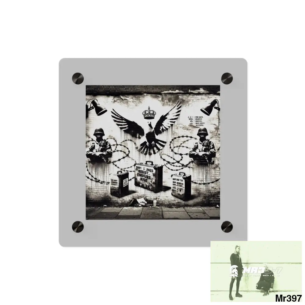 My life my deaths their plans failed 2001 to 2025 Ltd Edition no 18 Acrylic Wall Art Panels 8’’ x 8’’ / 0.25’’ Home