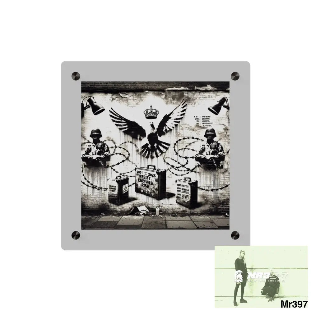 My life my deaths their plans failed 2001 to 2025 no 16 Ltd Edition Acrylic Wall Art Panels 11’’ x 11’’ / 0.25’’ Home