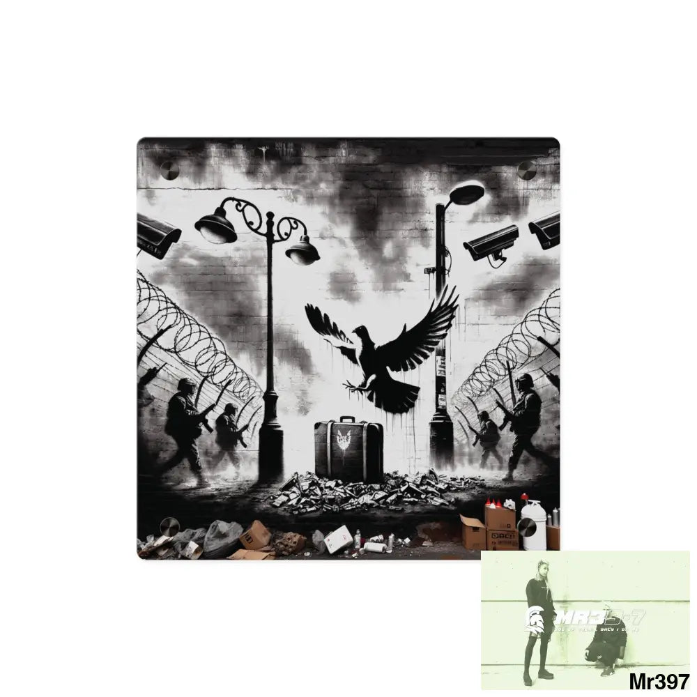 My life my deaths their plans failed 2001 to 2025 no 5 Ltd Edition Acrylic Wall Art Panels 11’’ x 11’’ / 0.25’’ Home