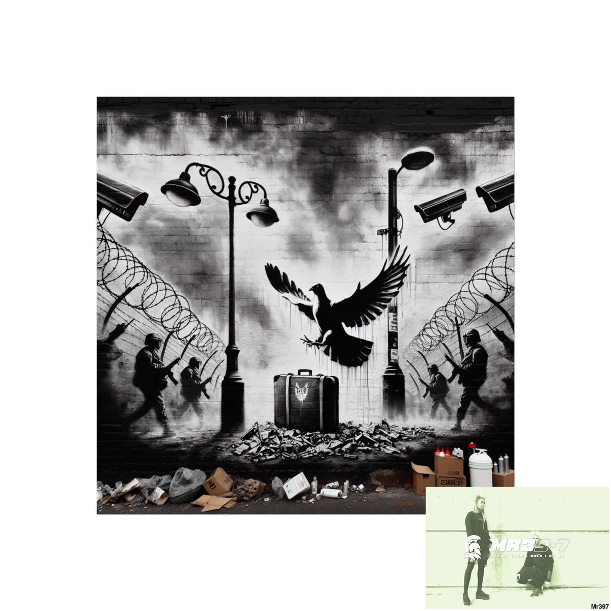 My Life My Deaths Their Plans Failed NO 3 2001-2025 Banksy inspired Fine Art Posters 16″ x 16″ / Matte Poster