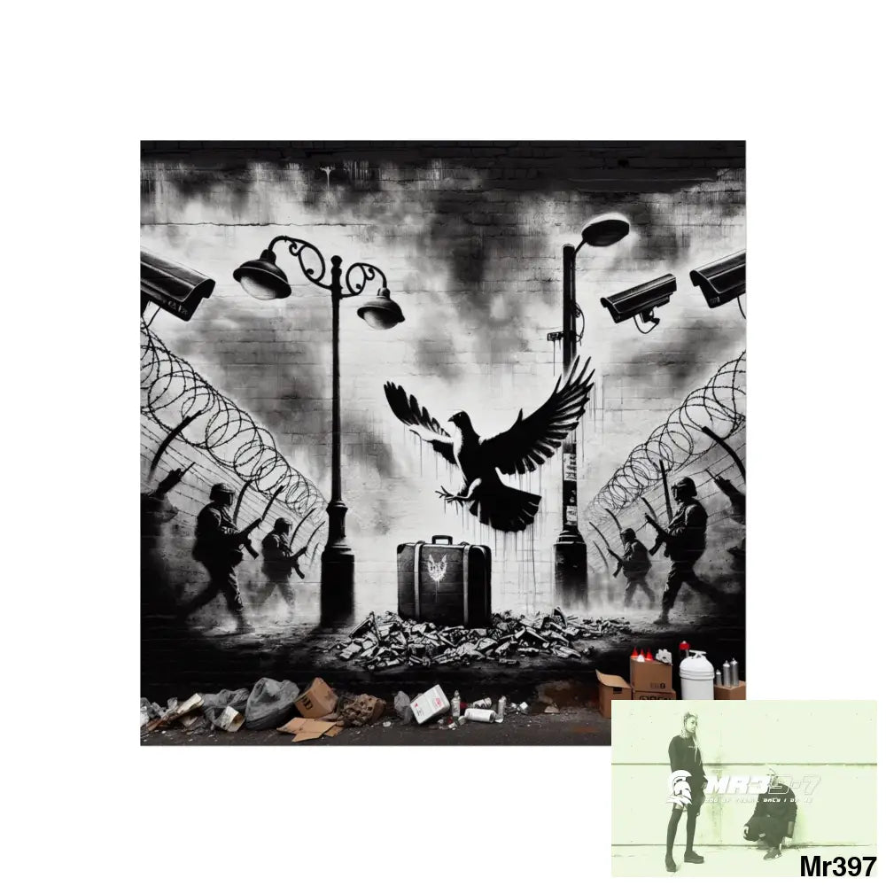 My Life My Deaths Their Plans Failed NO 3 2001-2025 Banksy inspired Fine Art Posters 30″ x 30″ / Matte Poster