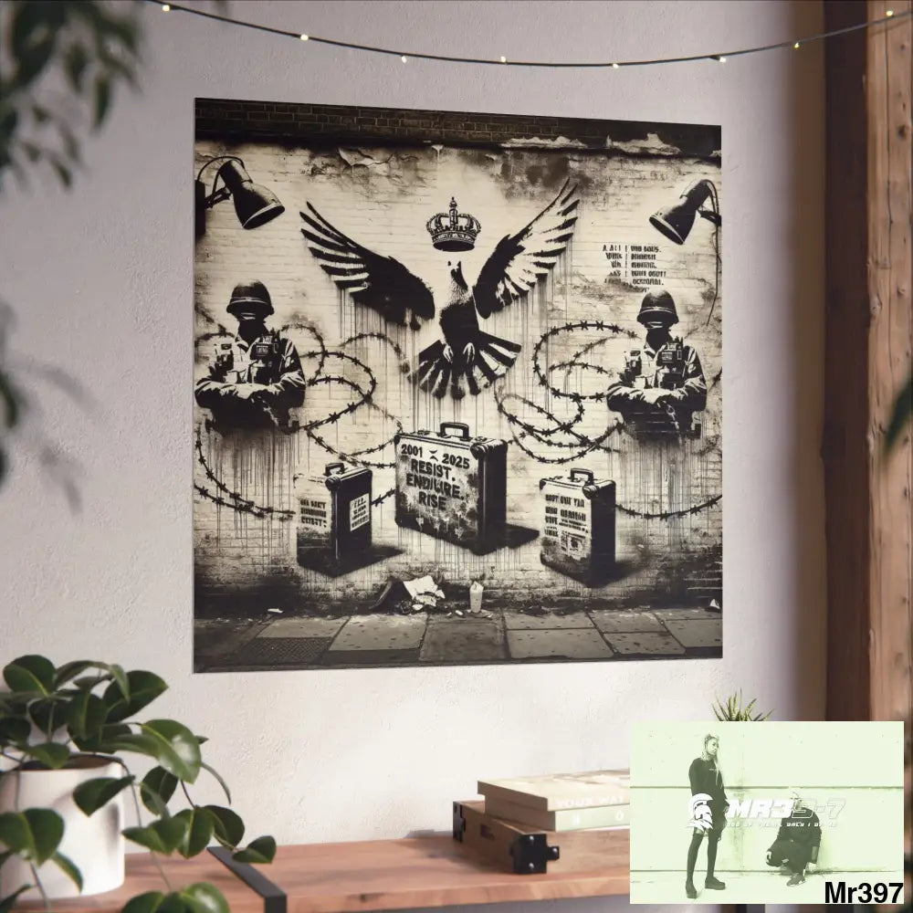 My Life My Deaths Their Plans Failed NO 5 2001-2025 Banksy inspired Fine Art Posters Poster