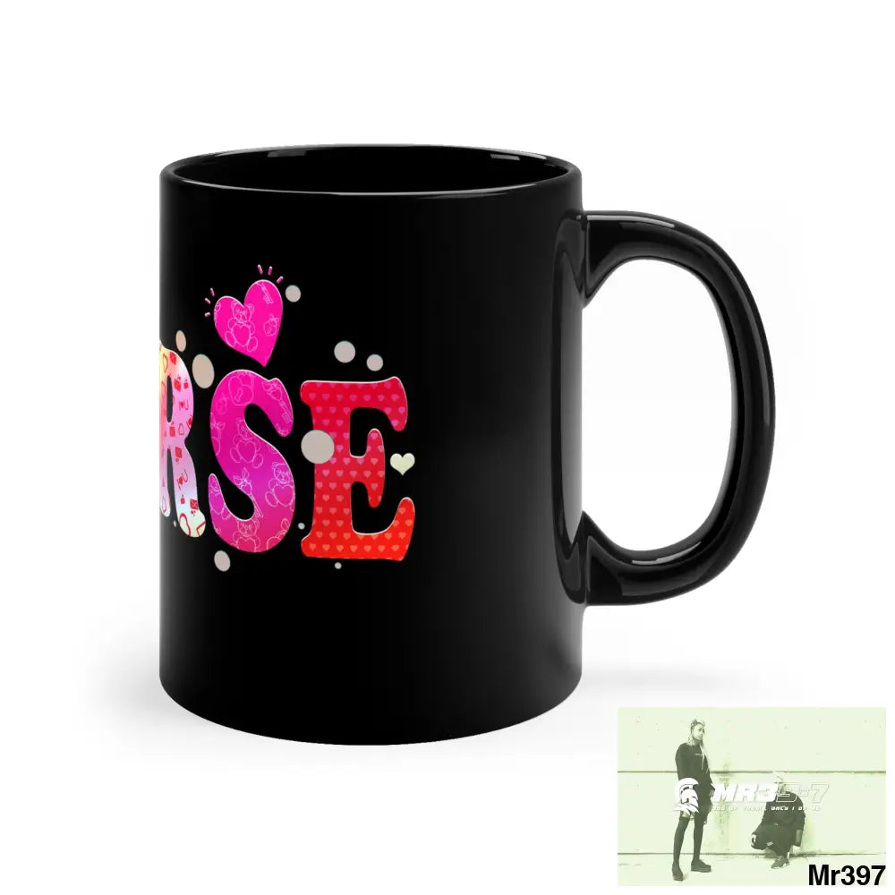 Nurse Love 11oz Black Mug 11oz Mug