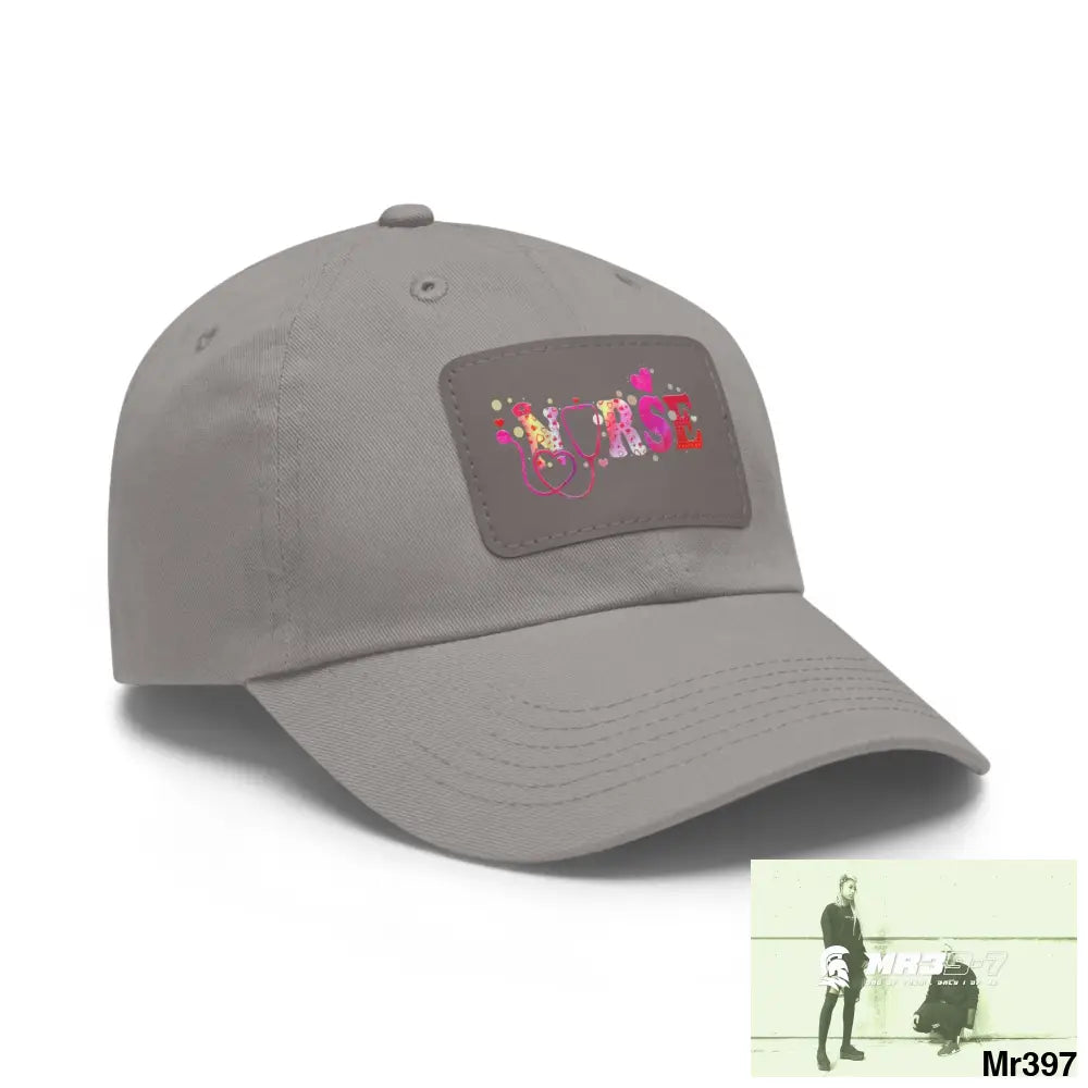 Nurse Love Dad Hat with Leather Patch (Rectangle) Hats