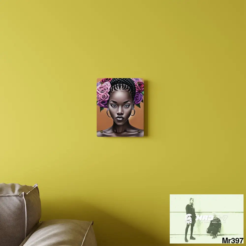 Pretty Black Woman with Braids Acrylic Wall Art Panels Home Decor