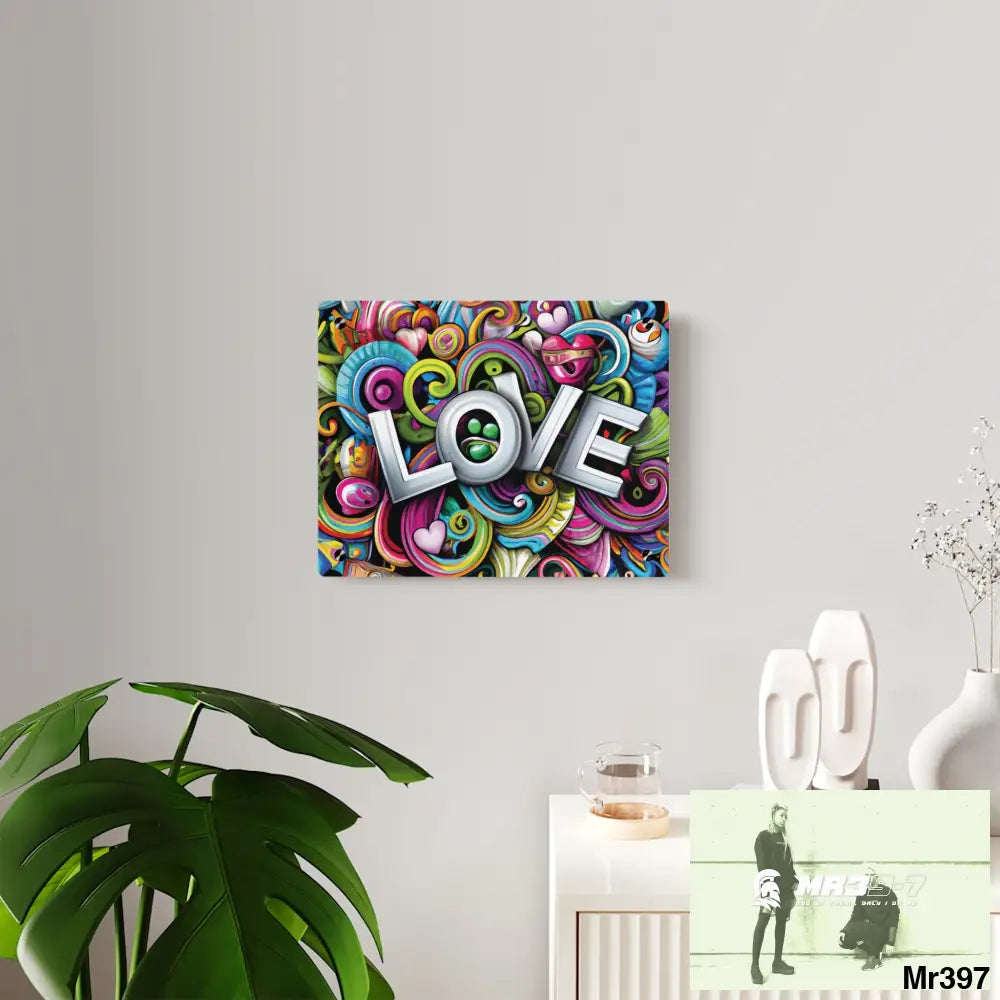 Rainbow LOVE Graphic Stained Glass Doodle Art Acrylic Wall Art Panels Home Decor