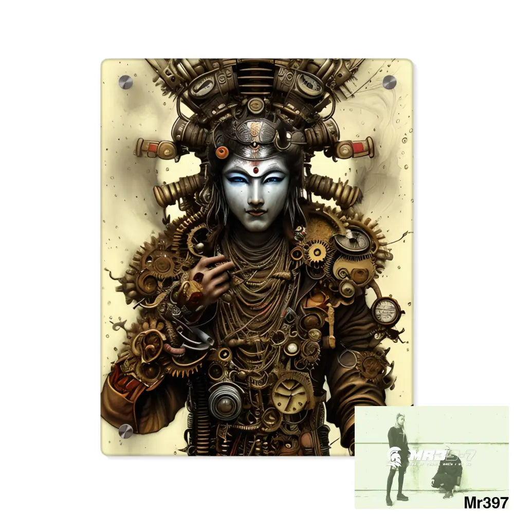 Realistic Male Samurai Steampunk Graphic Acrylic Wall Art Panels 11″ x 14″ (Vertical) / 0.25’’ Home Decor