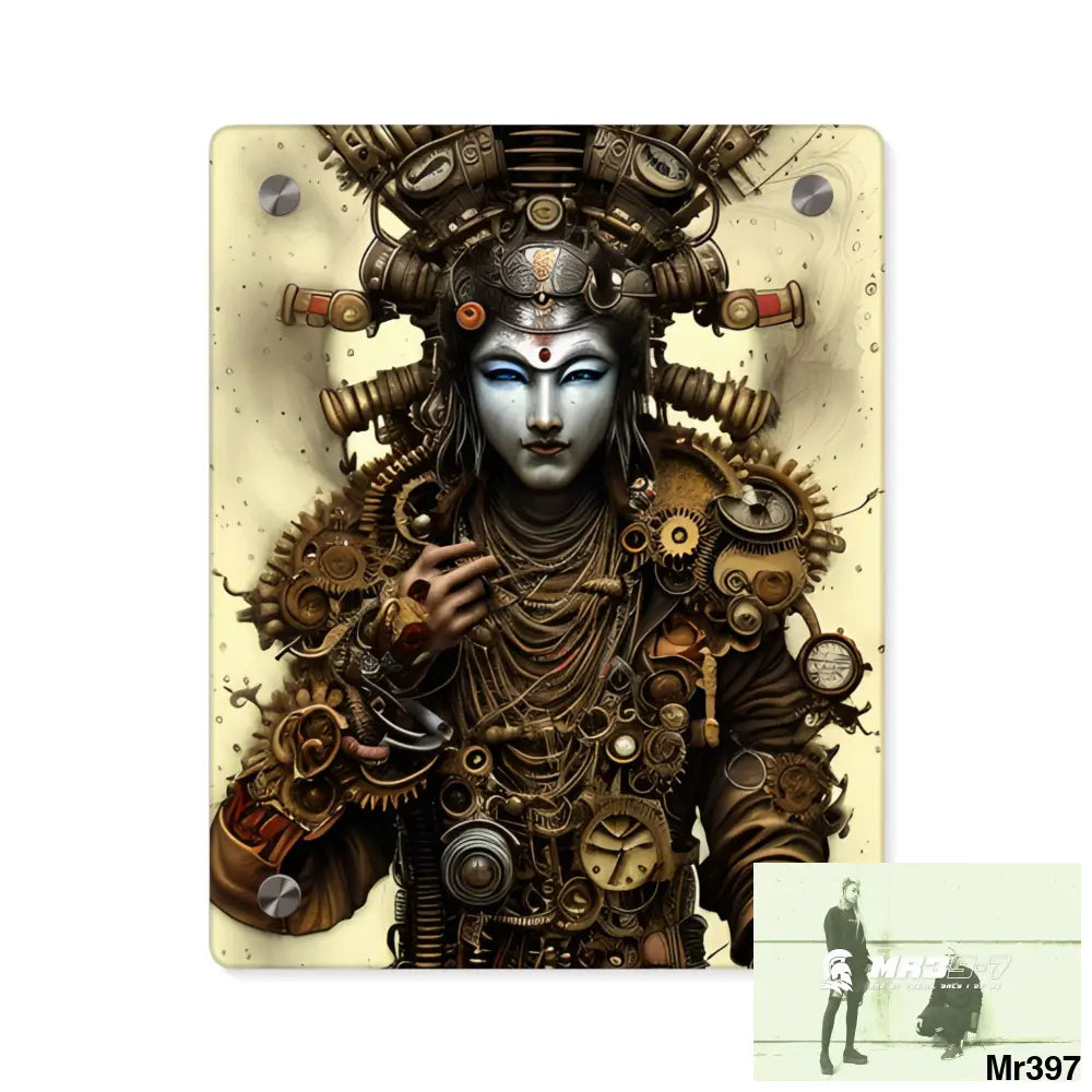 Realistic Male Samurai Steampunk Graphic Acrylic Wall Art Panels 8″ x 10″ (Vertical) / 0.25’’ Home Decor