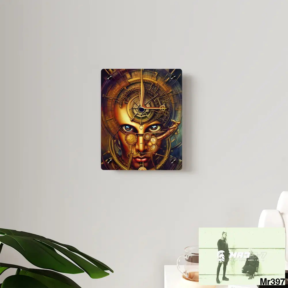 Realistic Male Samurai Vishnu Shiva Clockwork Abstract Acrylic Wall Art Panels Home Decor