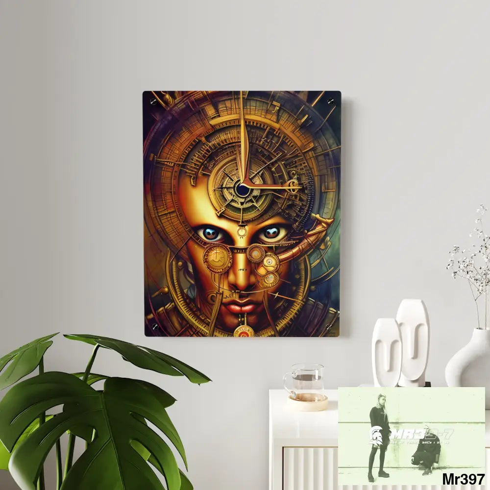 Realistic Male Samurai Vishnu Shiva Clockwork Abstract Acrylic Wall Art Panels Home Decor