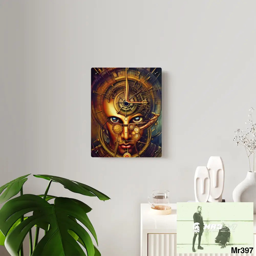 Realistic Male Samurai Vishnu Shiva Clockwork Abstract Acrylic Wall Art Panels Home Decor