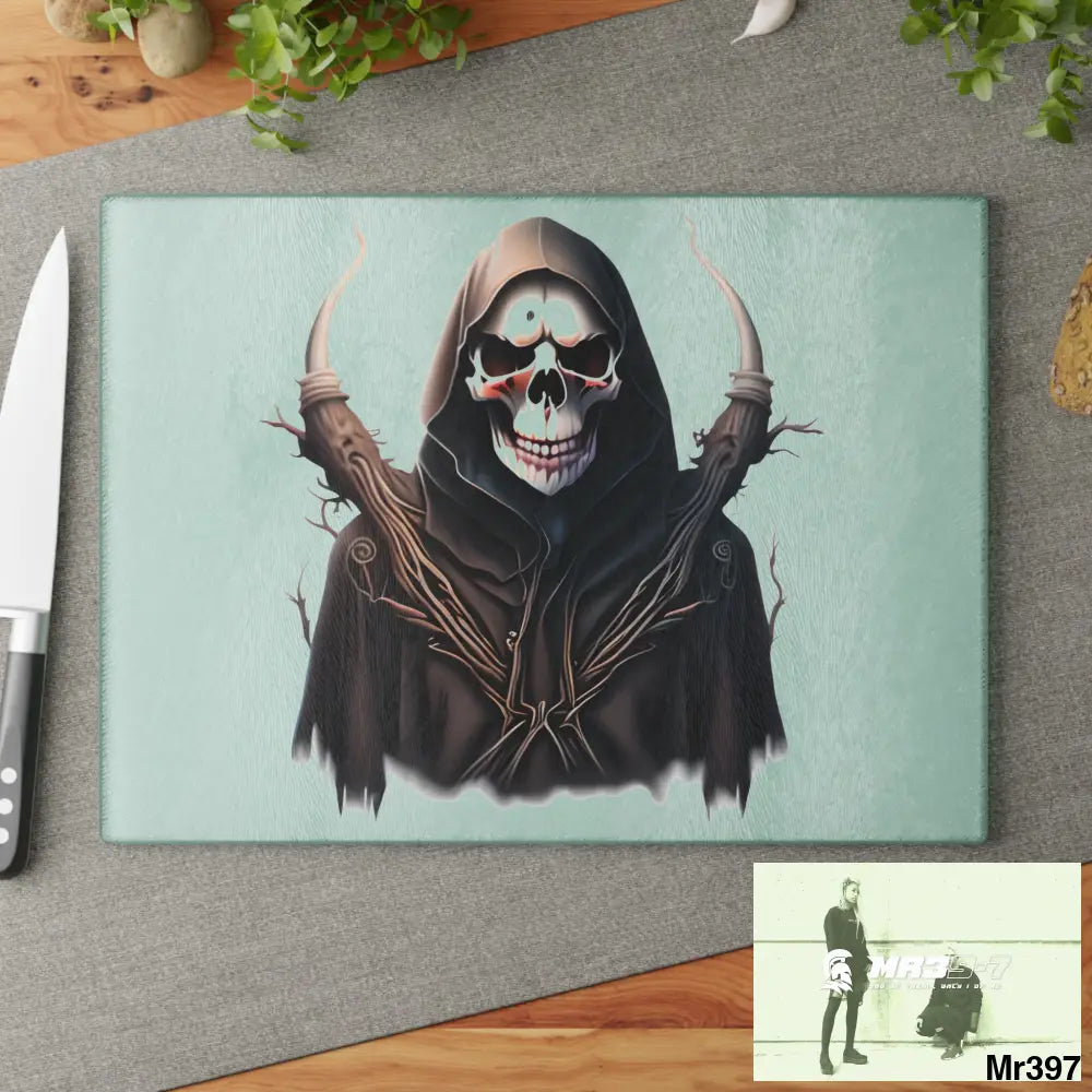 Reaper Glass Cutting Board Home Decor