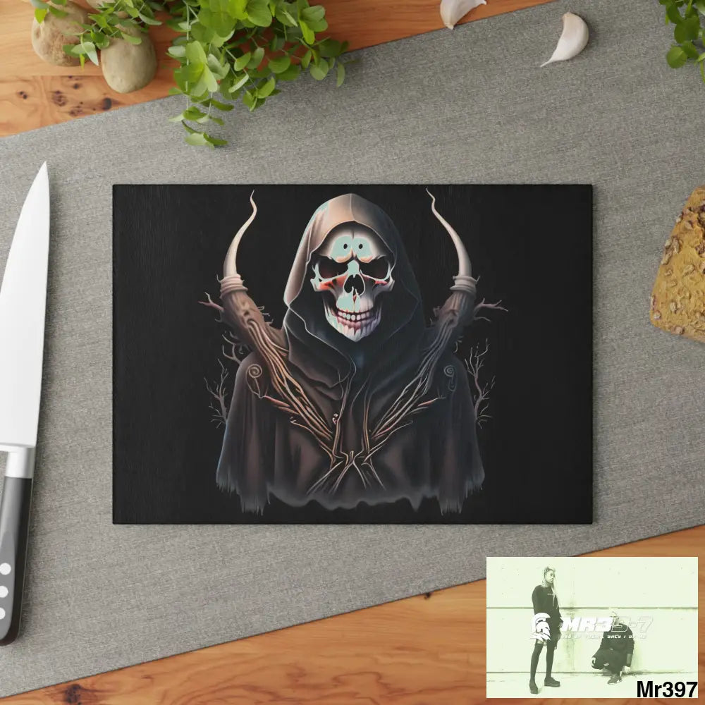 Reaper Glass Cutting Board Home Decor