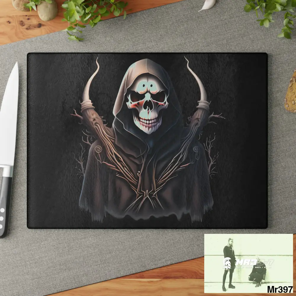 Reaper Glass Cutting Board Home Decor