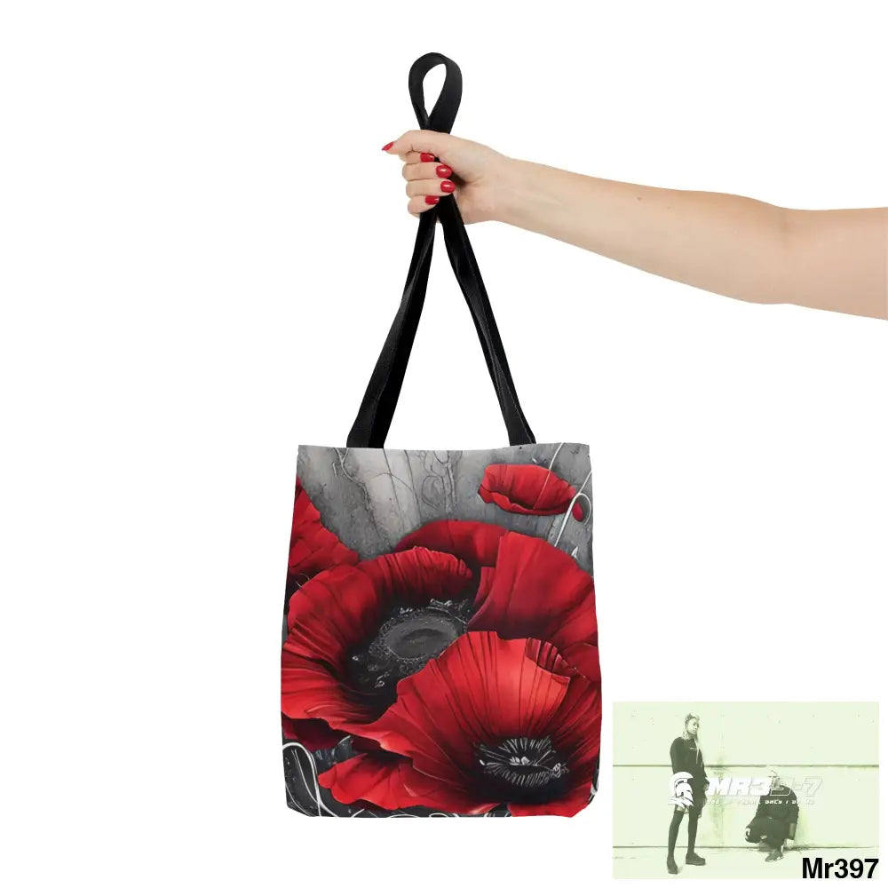 Red flow blank ink Poppies Tote Bag (AOP) Bags