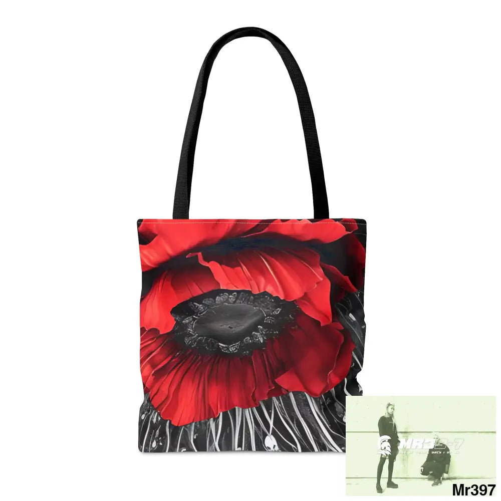 Red flow blank ink Poppies Tote Bag (AOP) Bags