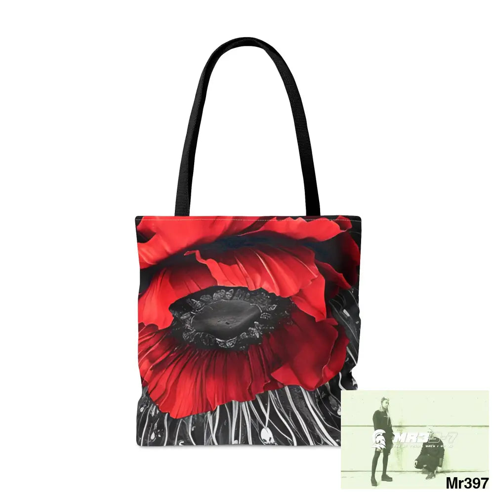 Red flow blank ink Poppies Tote Bag (AOP) Bags
