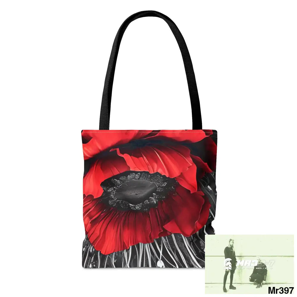 Red flow blank ink Poppies Tote Bag (AOP) Bags